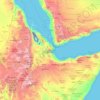 Carte topographique Djibouti, altitude, relief