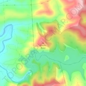 Carte topographique Mount Bold, altitude, relief
