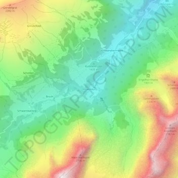 Carte topographique Rosenlaui, altitude, relief