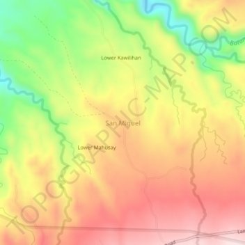 Carte topographique San Miguel, altitude, relief