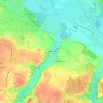 Carte topographique La Bergeotte, altitude, relief