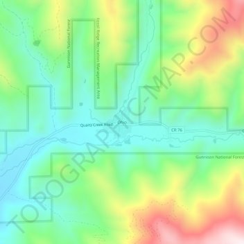 Carte topographique Ohio, altitude, relief