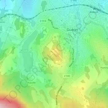 Carte topographique Grancher, altitude, relief