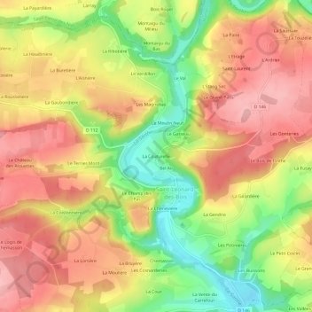 Carte topographique La Couturelle, altitude, relief