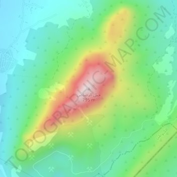 Carte topographique Djebel Ressas, altitude, relief