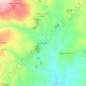 Carte topographique Galte Laime, altitude, relief