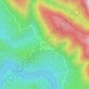 Carte topographique Gette, altitude, relief