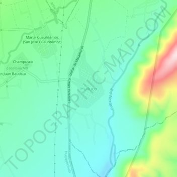 Carte topographique Huiluco, altitude, relief