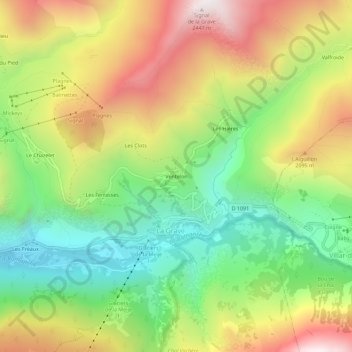 Carte topographique Ventelon, altitude, relief