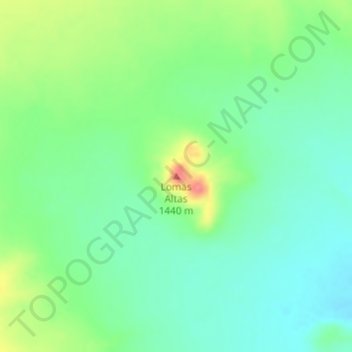 Carte topographique Lomas Altas, altitude, relief