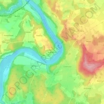 Carte topographique Teufelsbruck, altitude, relief