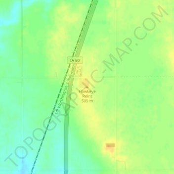 Carte topographique Hawkeye Point, altitude, relief
