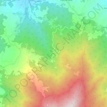 Carte topographique Serbaro, altitude, relief