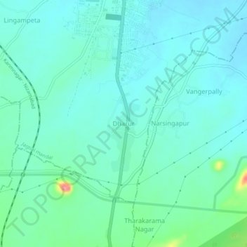 Carte topographique Dharur, altitude, relief