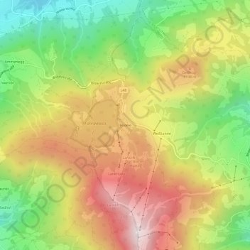 Carte topographique Bödele, altitude, relief