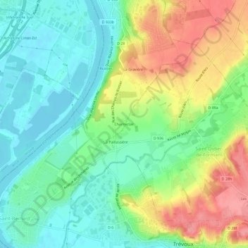 Carte topographique Chanteclair, altitude, relief