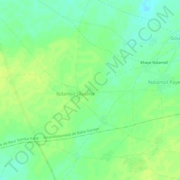Carte topographique Sessene, altitude, relief