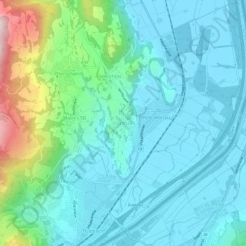 Carte topographique Fontnas, altitude, relief