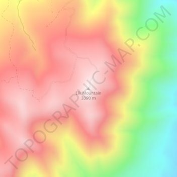 Carte topographique Elk Mountain, altitude, relief