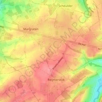 Carte topographique Termaar, altitude, relief