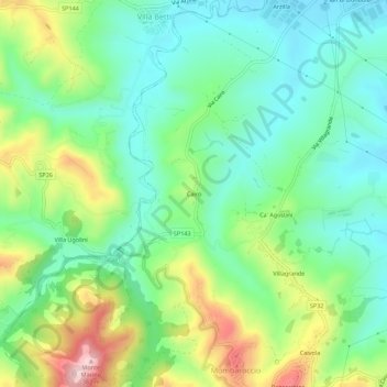 Carte topographique Cairo, altitude, relief
