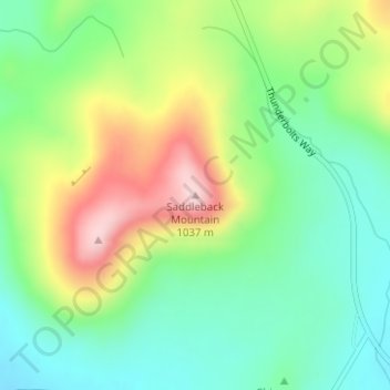Carte topographique Saddleback Mountain, altitude, relief