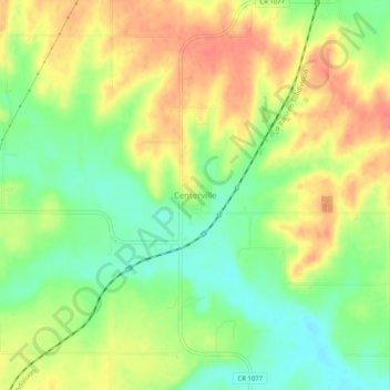 Carte topographique Centerville, altitude, relief