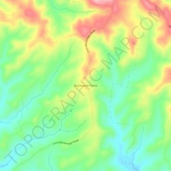 Carte topographique Blackwood Forest, altitude, relief