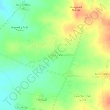 Carte topographique Dabil Guda, altitude, relief