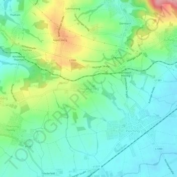 Carte topographique Thurnharting, altitude, relief