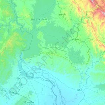 Carte topographique Mirpur, altitude, relief