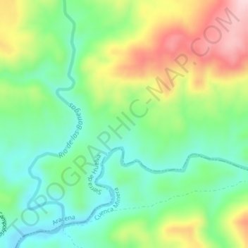 Carte topographique Los Allegaderos, altitude, relief