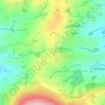 Carte topographique Bromdon, altitude, relief