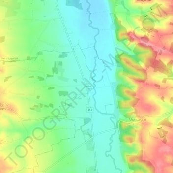 Carte topographique Lapalu, altitude, relief