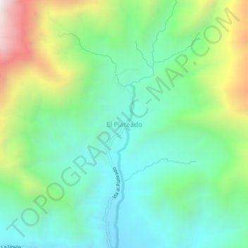 Carte topographique El Plateado, altitude, relief
