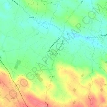 Carte topographique Triggianello, altitude, relief