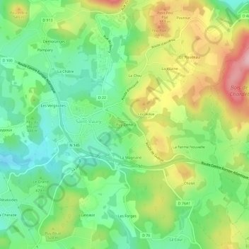 Carte topographique Puy-Denis, altitude, relief