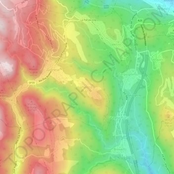 Carte topographique Nocco, altitude, relief
