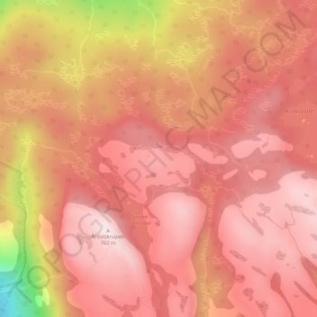 Carte topographique Gaukhei, altitude, relief