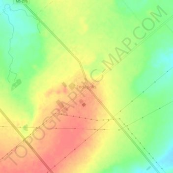 Carte topographique Indápolis, altitude, relief