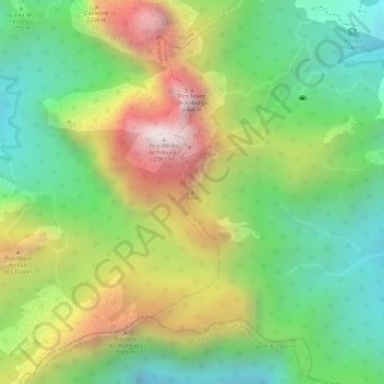 Carte topographique BeAl, altitude, relief