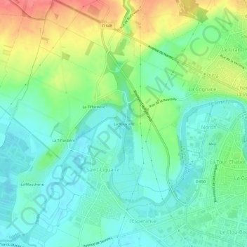 Carte topographique La Roussille, altitude, relief
