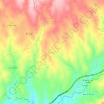 Carte topographique Avantos, altitude, relief