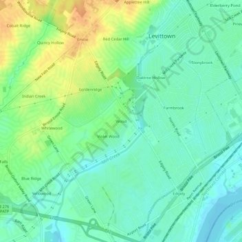 Carte topographique Wood, altitude, relief