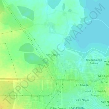 Carte topographique Ambapuram, altitude, relief