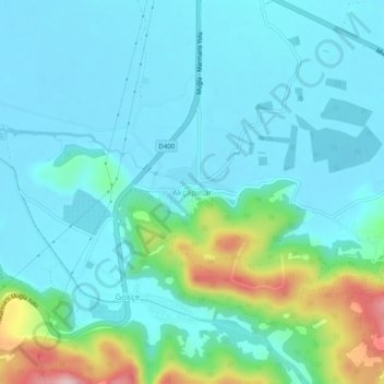 Carte topographique Akçapınar, altitude, relief