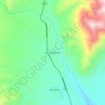 Carte topographique Churqui Aguada, altitude, relief