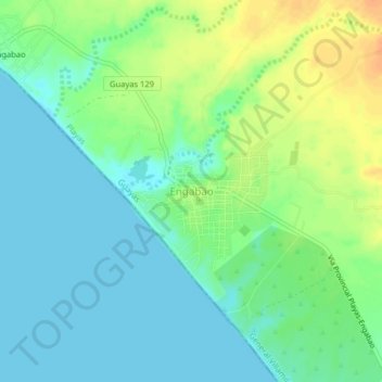Carte topographique Engabao, altitude, relief