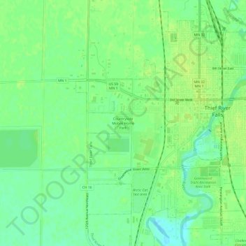 Carte topographique Countryside Mobile Home Park, altitude, relief