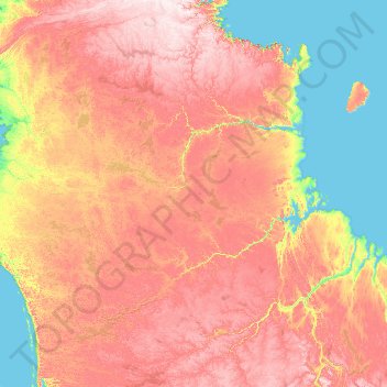 Carte topographique ᓄᓇᕕᒃ, altitude, relief